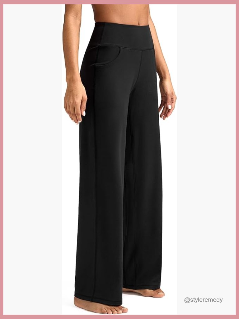 Wide Leg Yoga Pants With Pockets, High-Waisted, Soft Stretch Fabric
